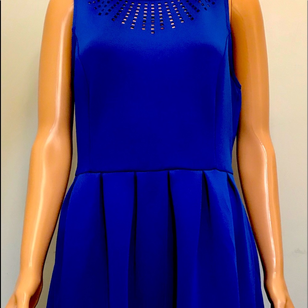 Apt 9 Cobalt Blue Fit & Flare Scuba Dress • MEDIUM